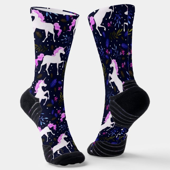Pink Unicorns Socks (Angled)