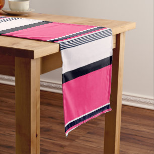 Pink Uniform Stripes Long Table Runner
