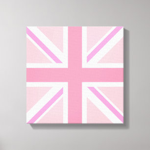 Pink Union Jack/Flag Square Design Canvas Print