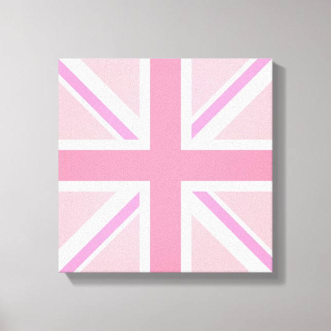 Pink Union Jack/Flag Square Design Canvas Print (Front)