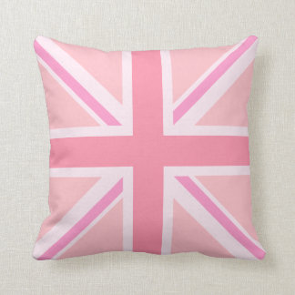 Pink Union Jack/Flag Square Design Throw Pillow