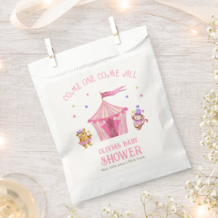 Pink Unique Circus Bear Monkey Baby Shower Favour Bag