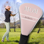 Pink Unique Custom MOM Personalized with Name Golf Head Cover<br><div class="desc">This simple yet sophisticated design features custom two-tone MOM and lovely typography for her first name. Perfect as mother's day gifts,  birthday,  christmas or just because. Any design questions or special requests,  just a chat or an email: charmdesignstudio@rcn.com and we'll be happy to assist.</div>