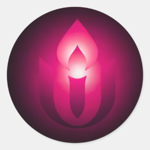 Pink Unitarian Universalism flaming chalice Classic Round Sticker