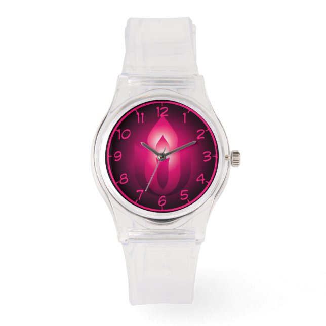 Pink Unitarian Universalism flaming chalice Watch (Front)