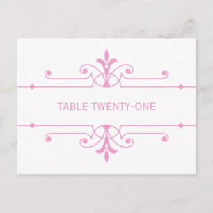 Pink v2 Fancy Ornamo Numéro de table Carte postale