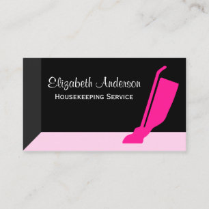 Pink Vacuum Cleaning Service Business Card