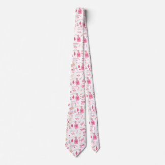 Pink Valentine and Love Pattern Tie