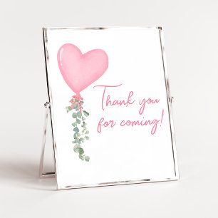 Pink Valentine Balloon Thank You for Coming  Poster