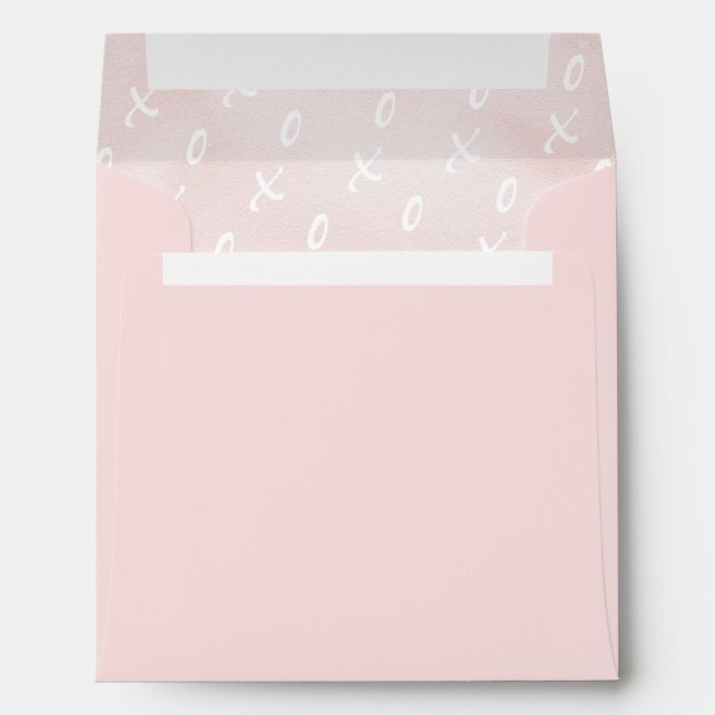 Pink Valentine Birthday Return Address Envelopes (Back (Bottom))