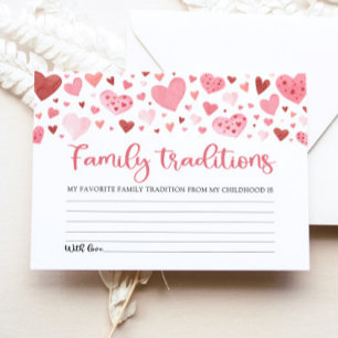 Pink Valentine Family Traditions Baby Shower Game Invitation