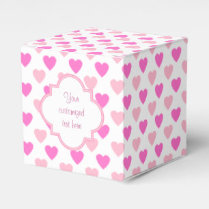 Pink Valentine Hearts Favor Box