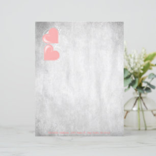 Pink Valentine Hearts Personalized Paper Sheet