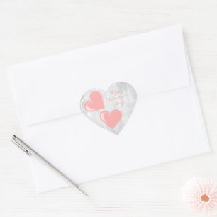 Pink Valentine Hearts Sticker