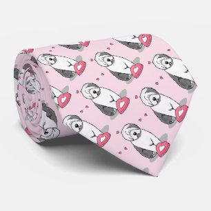 Pink Valentine Old English Sheepdog Dog Grey 1 Fun Tie