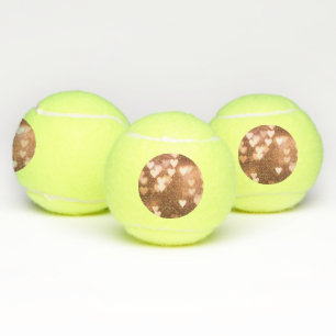 PINK VALENTINE"S DAY HEARTS TENNIS BALLS