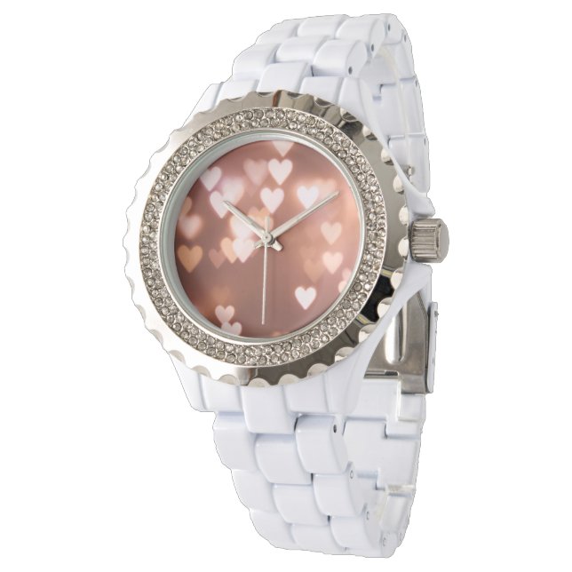 PINK VALENTINE"S DAY HEARTS WATCH (Angled)