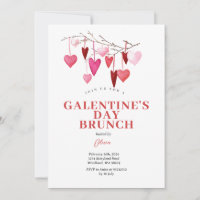 Pink Valentine's Brunch Day Friendship Invite 