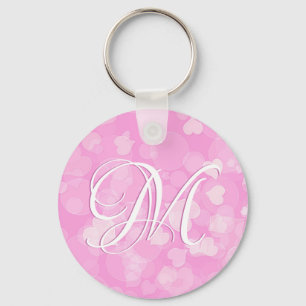 Pink Valentine's Hearts Gift. Text Keychain