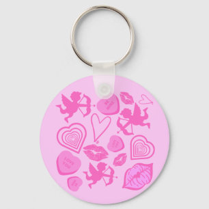 Pink Valentine's Pattern  Keychain
