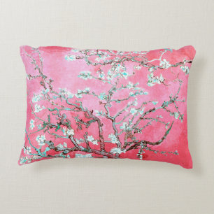 Pink Van Gogh Almond Blossoms Accent Pillow