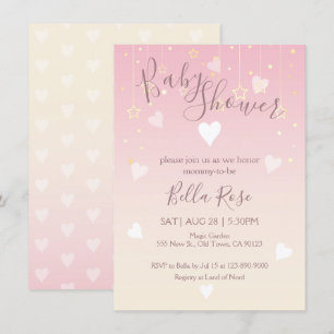 Pink Vanilla Twinkle Little Star Baby Shower Cards