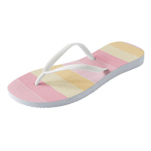 Pink Vanilla Yellow White Pastel Colours Elegant Flip Flops