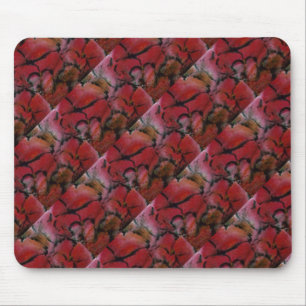 "Pink Vase 2" Tiled Pattern Floral Mousepad