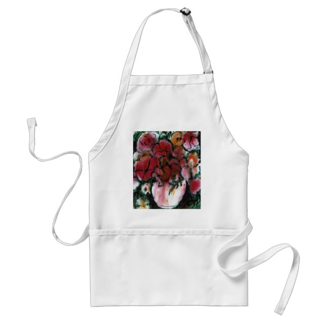 "Pink Vase" Floral Apron (Front)