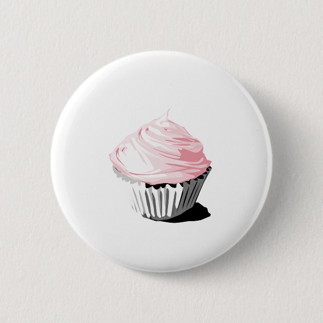 Pink vector cupcake template products 2 inch round button (Front)