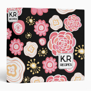 Pink Vector Floral Pattern Designer Recipe Binder