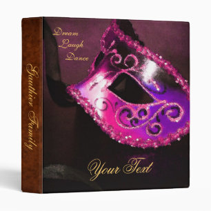 Pink Venetian Masquerade Halloween Binder