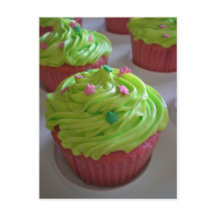 Pink vert douche Cupcakes Cartes postales