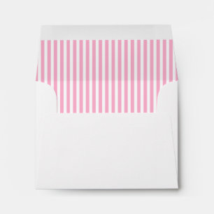 Pink Vertical Stripe Lined Envelope