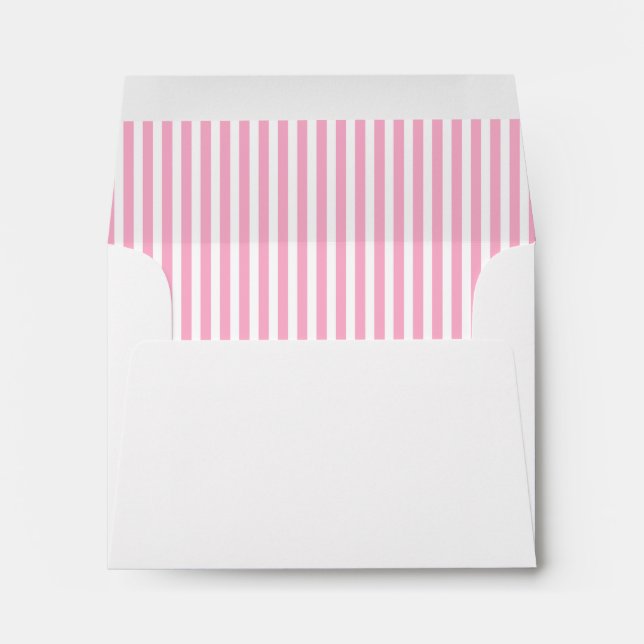 Pink Vertical Stripe Lined Envelope (Back (Bottom))