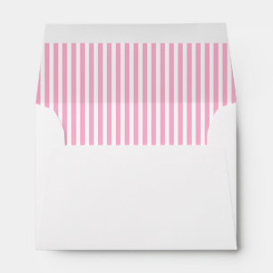 Pink Vertical Stripe Lined Envelopes