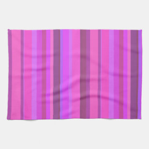Pink vertical stripes kitchen towel