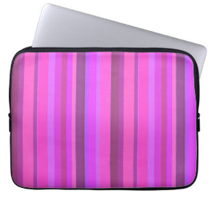 Pink vertical stripes laptop sleeve