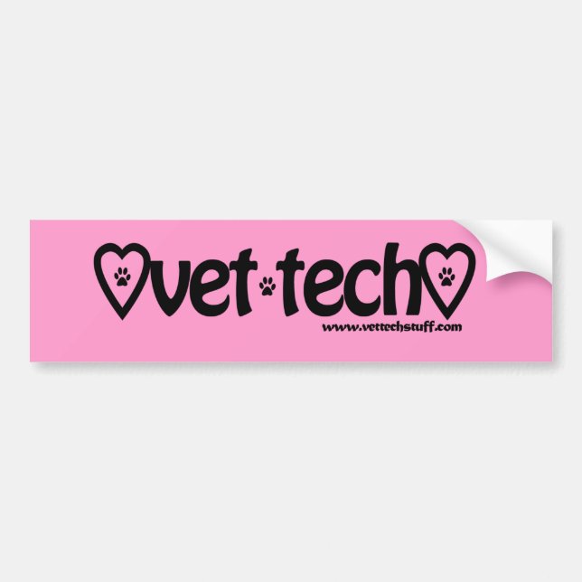pink vet tech bumper sticker (Front)