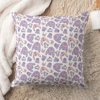 Pink Vibes 90s Fashion Throw Pillow