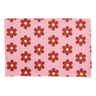 Pink Vibrant Y2K Wildflower Bold Retro Spring  Pillowcase