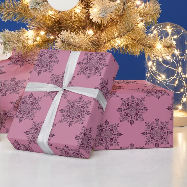 Pink Victorian Christmas Wrapping Paper (Holidays)
