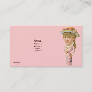 PINK VICTORIAN ERA BUSINESS CARDS - CUSTOMIZABLE