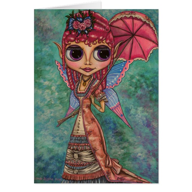 Pink Victorian Fairy Card (Front)