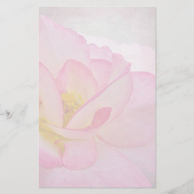 Pink Victorian Rose Stationery (Front)