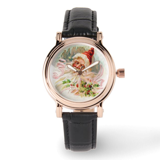 Pink Victorian Santa Watch (Front)