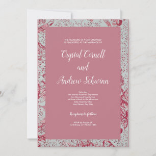 Pink Victorian Wedding Invitation