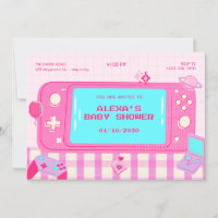 Pink video game retro baby shower