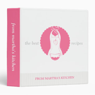 Pink Vintage Apron Recipe Binder