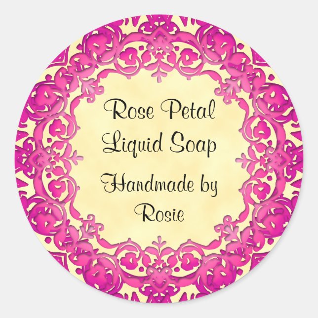 Pink Vintage Art Custom Crafters Stickers (Front)